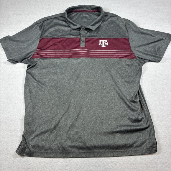 Colosseum Other - Colosseum Texas A&M Aggies 3XL Polo Football Striped Lightweight Gray Maroon